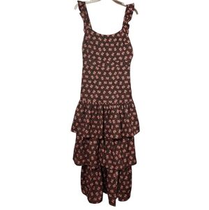 Likely Floral Tiered Black and Pink Floral Dress - 6 Spring Maxi Ruffle Cottage